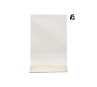 Porte affiche en L | acrylique transparent socle aluminium | Format A5 Securit