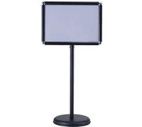 porte-affiche giantex sur pied noir, hauteur réglable 89,5-134cm A3 présentoir, rotation à 360 degrés en acier inox NOIR G