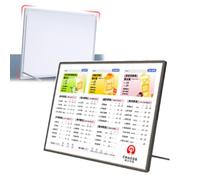 Porte-affiche lumineux LED (A4-A1) | Chevalet de comptoir avec support métallique et cadre d'affiche lumineux pour la publicité en restaurant(Black,A2)