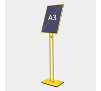 Porte-Affiche sur Pied Présentoir d'affiche en métal A3/A4,Support d'affiche à Lunette Ultra-étroite Rotatif à 360 degrés,Vue Verticale/Horizontale,pour Afficher Un Avis/Une Affiche/Une publicité