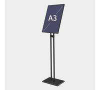 Porte-Affiche sur Pied Présentoir d'affiche en métal A3/A4,Support d'affiche à Lunette Ultra-étroite Rotatif à 360 degrés,Vue Verticale/Horizontale,pour Afficher Un Avis/Une Affiche/Une publicité