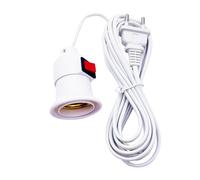 Porte-ampoule avec fiche,Porte-ampoule avec fil, Douille d'ampoule intérieure avec câble de 8,2 pieds avec bouton marche/arrêt, Douille de lumière à bouton marche/arrêt à vis E27 pour le salon