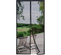 Porte anti-moustiques magnétique, 110x220 cm, noire, sans perçage, fermeture automatique, avec bande velcro, en polyester