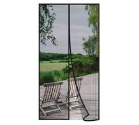 Porte anti-moustiques magnétique, 120x210 cm, noire, sans perçage, fermeture automatique, avec bande velcro, en polyester