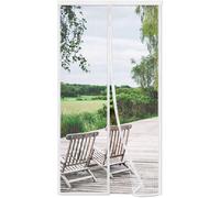 Porte anti-moustiques magnétique, 65x235 cm, blanche, sans perçage, fermeture automatique, avec bande velcro, en polyester