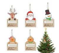 Porte-Argent de Noël pour Espèces 5 Pièces Pendentif en Bois pour Fête