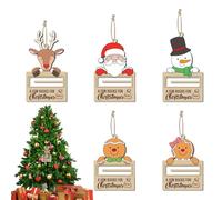 Porte-Argent de Noël pour Espèces 5 Pièces Pendentif en Bois pour Fête
