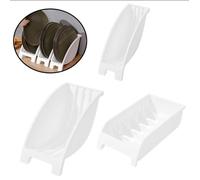 Porte-assiettes - ANNEFLY - Ensemble de 3 - Organiseur en plastique - Blanc - Rangement vertical