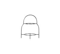 Porte-assiettes en acier inoxydable gris, 2 niveaux, petit - House Doctor, Sana - 17x25x32 cm