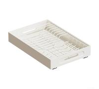 Porte-assiettes extensible en acier inoxydable 42,5 cm Organisateur de | Acier inoxydable, mécanisme extensible, longueur de 42,5 cm, pour tiroirs, design durable