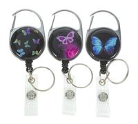 Porte-Badge À Motif Papillons - Léger, En Abs Et Alliage De Zinc, Design Rétractable, Idéal Pour Les Infirmières Et Les Employés De Bureau