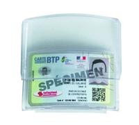 PORTE BADGE ADHESIF POUR CASQUES DE CHANTIER TALIAPLAST - 560310
