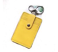 Porte-badge avec 3 emplacements pour cartes en cuir PU avec motif à bouton-pression 5 couleurs pour le bureau/l'école