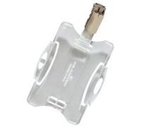 Porte-badge, avec clip, 54 x 90 mm, transparent