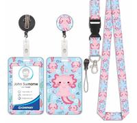 Porte Badge avec Cordon Tour De Cou avec Porte-Cartes, Porte Cartes Avec Enrouleurs de Badge Rétractable, Détachable Lanyard, Swivel Lobster Clasp, pour porte badges d'Identification (Dinosaure-2)