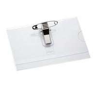 Porte-badge avec double système de fixation,54 x 90 mm