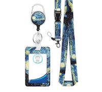 Porte-Badge Avec Dragonne - Clip pour Badge | Lanière Rétractable Avec Pour Infirmière Enseignant Et Étiquette Nominative