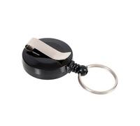 Porte-badge avec enrouleur et porte-clés, noir