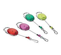 Porte-badge avec enrouleur, oval, vert/transparent