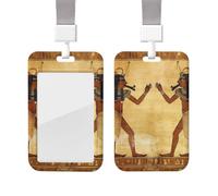 Porte-badge avec lanière - Protection étanche pour carte d'identité avec fenêtre transparente - Égypte antique - Pour homme et femme - Pour travail, bureau, médecin, infirmière