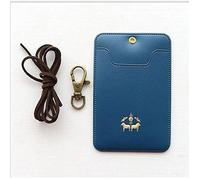 Porte-Badge Bleu avec Cordon NOVAGO - Double Compartiment - Étui Carte & Badge - Format 10,5 x 7 cm