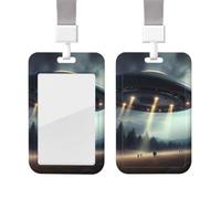 Porte-badge coulissant avec lanière - Porte-carte d'identité vertical en plastique - Pochette de protection avec fenêtre transparente pour infirmière, officier, enseignant, cartes de crédit