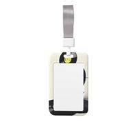 Porte-badge coulissant en plastique dur avec lanière pour badge de travail vertical avec fenêtre transparente, disques vinyle et bandes adhésives, pochette de protection pour homme et femme