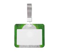 Porte-badge coulissant en plastique rigide avec lunettes sur fond vert pour infirmières ou bureau