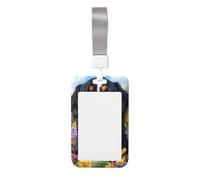 Porte-badge coulissant en plastique rigide avec motif chien de montagne pour infirmières et bureau