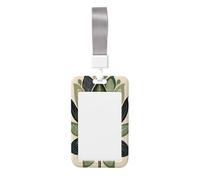 Porte-badge coulissant en plastique rigide avec motif floral botanique minimaliste pour infirmières et bureau