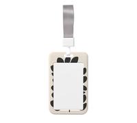 Porte-badge coulissant minimaliste en plastique rigide avec motif floral de Fraejipani pour infirmières et bureau