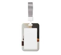 Porte-badge coulissant minimaliste géométrique en plastique rigide pour cartes de travail pour infirmières et bureau
