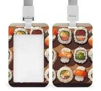 Porte-badge d'identification avec cordon et bobine rétractable pour nombreuses cartes alimentaires sushis, porte-nom, clips verticaux, pour femmes, infirmières, médecins, enseignantes