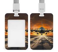 Porte-badge d'identification avec cordon et clip rétractable pour porte-badge - Lanière verticale de protection pour carte d'identité d'avions militaires, clips pour femmes, infirmières, médecins