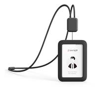 Porte-badge d'identification de qualité supérieure rétractable avec cordon, boucle de sécurité, porte carte d'identification verticale en silicone souple pour personnel de bureau, employés (Noir)