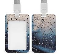 Porte-badge d'identification en verre avec cordon et clip - Porte-carte vertical en plastique ABS rigide pour bureau, entreprise et travail quotidien
