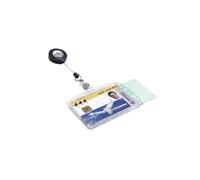 Porte-badge double Durable avec enrouleur transparent 8224-19 (Lot de 10)