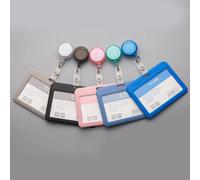 Porte-Badge en plastique pour étiquette d'identification, étui pour permis de travail pour le personnel et les employés, protecteur de manchon pour carte de travail Vertical White