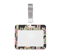 Porte-badge imprimé vache fleur ferme tous les jours léger imperméable transparent bureau conférence