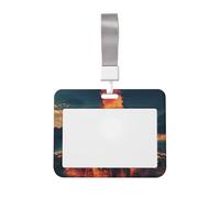 Porte-badge imprimé volcan léger transparent imperméable bureau hôpital conférence