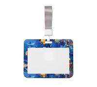 Porte-badge léger et transparent avec imprimé poissons tropicaux pour bureau, hôpital, conférence