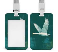 Porte-badge minimaliste « A Goose Flying in The Sky » rétractable à clip pour carte de protection, badge nominatif, étiquette de nom pour travail, bureau, médecin, infirmière