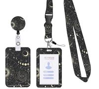 Porte Badge - Non spécifié - Ciel étoilé - Rétractable - Cordon réglable - Durable