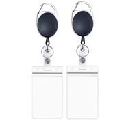 Porte Badge - Non spécifié - Modèle Rétractable - Cordon de sécurité - 2 pièces - Noir