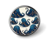 Porte-badge pieuvre à tentacules, badge rond personnalisé avec photo, bouton en alliage d'aluminium, broche raffinée, badges décoratifs pour vêtements