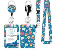 Porte Badge,Porte Badges d'Identification Enrouleur,étiquette de nom rétractable avec Cordon Tour de Cou,pour bureau,école,étudiant