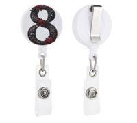Porte-badge rétractable avec clip et clip en forme de chiffre aquarelle de 20,3 cm pour médecin, infirmière, étudiant, employé de bureau