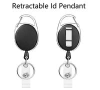 Porte-badge rétractable avec cordon, porte-carte d'identité, porte-fétes HZ03 3PCS