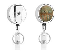 Porte-badge rétractable en métal avec clip en nylon et cordon en acier inoxydable - 67 cm - Pour carte d'identité et nom