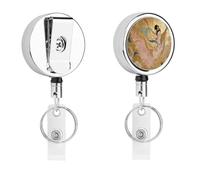 Porte-badge rétractable en métal avec pince en nylon et acier inoxydable - 67 cm - Pour carte d'identité et nom